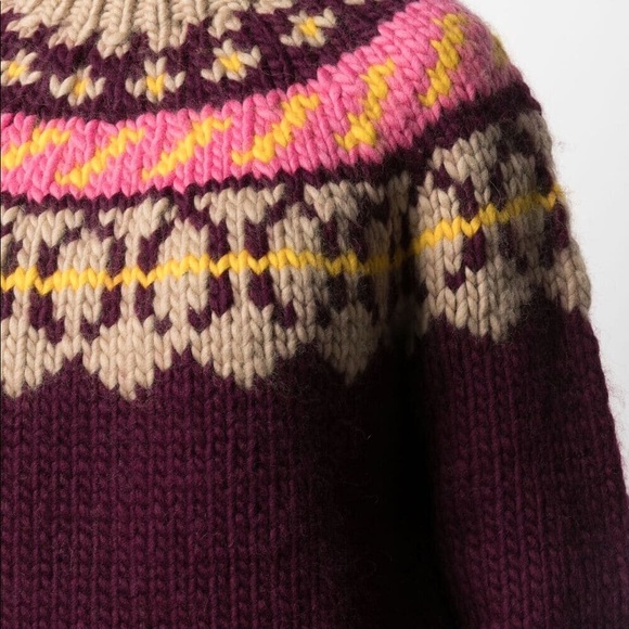 NWT Tory Burch Fair Isle Pullover Oversized Printed Sweater Knit - Picture 5 of 7